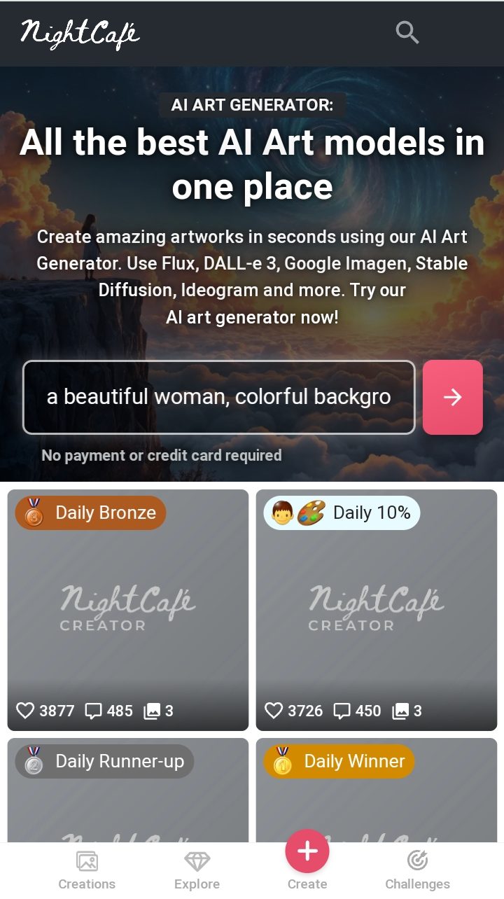 هوش مصنوعی تصویرساز NightCafe
