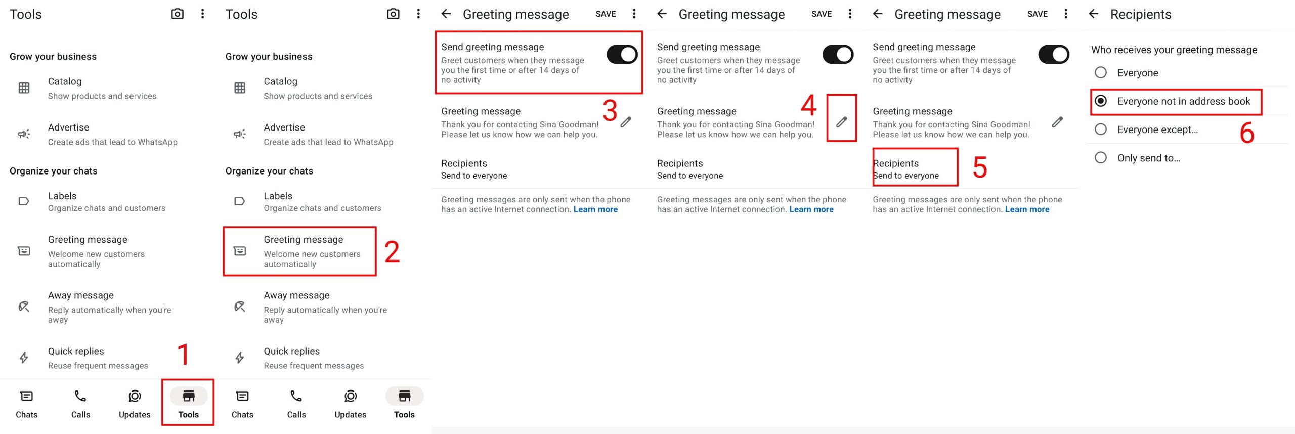 تنظیم پیام خوش آمدگویی (برای مشتریان جدید)