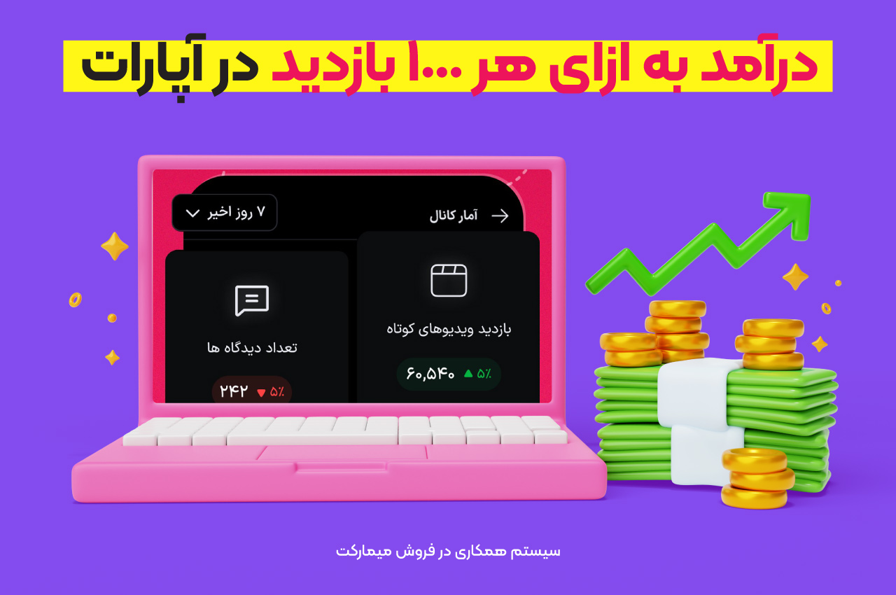 درآمد به ازای هر 1000 بازدید در آپارات